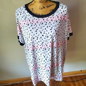 Sew In Love Leopard Print Short Sleeve Blouse M